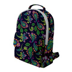 Paisley Green Print Flap Pocket Backpack (large) by designsbymallika