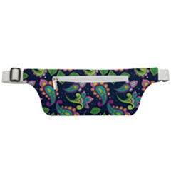 Paisley Green Print Active Waist Bag by designsbymallika