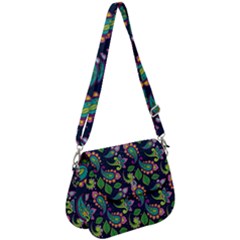 Paisley Green Print Saddle Handbag by designsbymallika