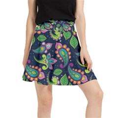 Paisley Green Print Waistband Skirt