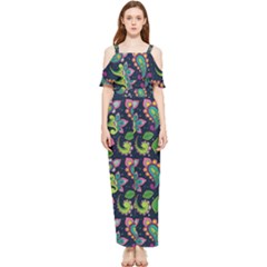 Paisley Green Print Draped Sleeveless Chiffon Jumpsuit