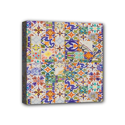 Mosaic Print Mini Canvas 4  X 4  (stretched) by designsbymallika