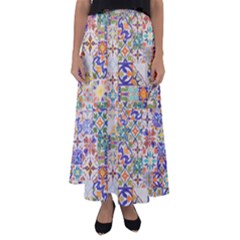 Mosaic Print Flared Maxi Skirt by designsbymallika