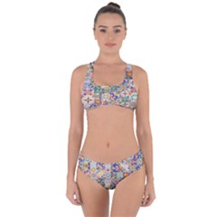 Mosaic Print Criss Cross Bikini Set by designsbymallika