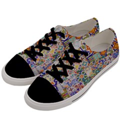 Mosaic Print Men s Low Top Canvas Sneakers by designsbymallika