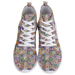 Mosaic Print Men s Lightweight High Top Sneakers by designsbymallika