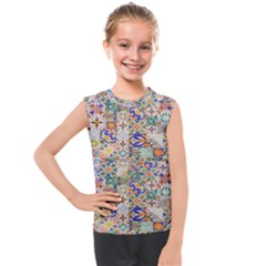 Mosaic Print Kids  Mesh Tank Top by designsbymallika