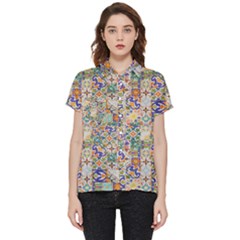 Mosaic Print Short Sleeve Pocket Shirt