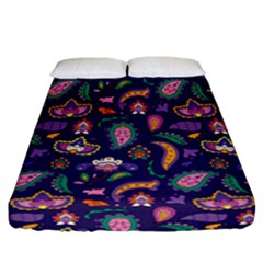 Paisley Print 2 Fitted Sheet (california King Size) by designsbymallika