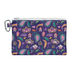 Paisley Print 2 Canvas Cosmetic Bag (large) by designsbymallika