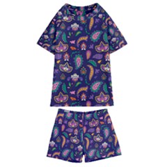 Paisley Print 2 Kids  Swim Tee And Shorts Set by designsbymallika