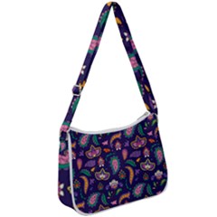 Paisley Print 2 Zip Up Shoulder Bag by designsbymallika