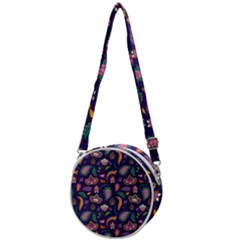 Paisley Print 2 Crossbody Circle Bag by designsbymallika