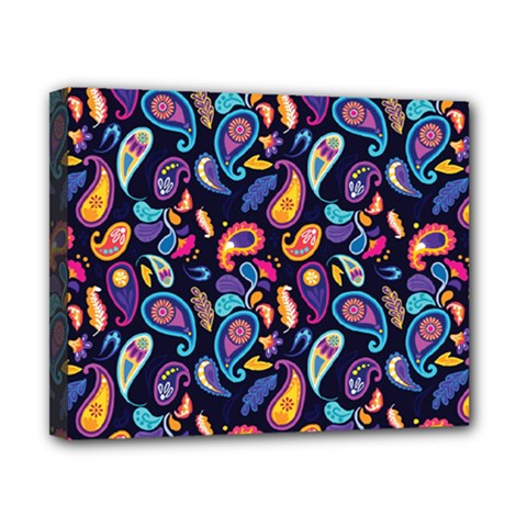 Paisley Baatik Purple Print Canvas 10  X 8  (stretched) by designsbymallika