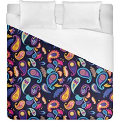 Paisley Baatik Purple Print Duvet Cover (king Size) by designsbymallika