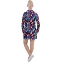 Paisley Baatik Purple Print Women s Long Sleeve Casual Dress View2