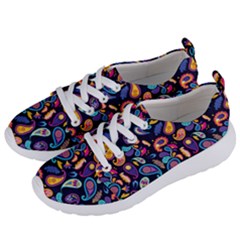 Paisley Baatik Purple Print Women s Lightweight Sports Shoes by designsbymallika