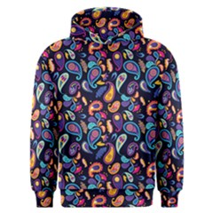 Paisley Baatik Purple Print Men s Overhead Hoodie by designsbymallika