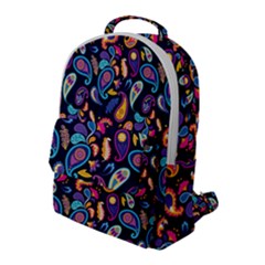 Paisley Baatik Purple Print Flap Pocket Backpack (large) by designsbymallika