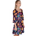 Paisley Baatik Purple Print Velour Kimono Dress View3