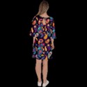 Paisley Baatik Purple Print Velour Kimono Dress View4