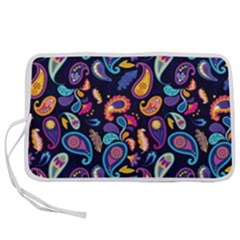 Paisley Baatik Purple Print Pen Storage Case (m)