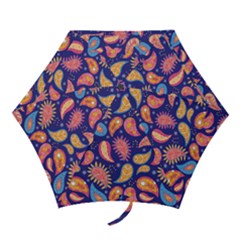 Blue Paisley Print 2 Mini Folding Umbrellas by designsbymallika