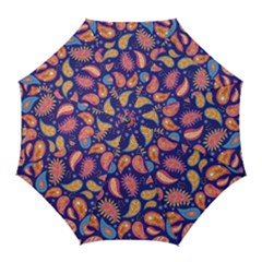 Blue Paisley Print 2 Golf Umbrellas by designsbymallika