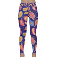 Blue Paisley Print 2 Classic Yoga Leggings by designsbymallika