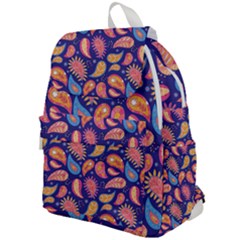 Blue Paisley Print 2 Top Flap Backpack by designsbymallika