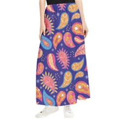 Blue Paisley Print 2 Maxi Chiffon Skirt