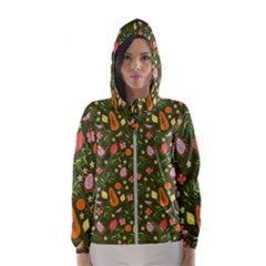 Tropical Fruits Love Women s Hooded Windbreaker