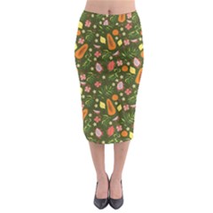 Tropical Fruits Love Midi Pencil Skirt by designsbymallika