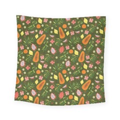 Tropical Fruits Love Square Tapestry (small) by designsbymallika