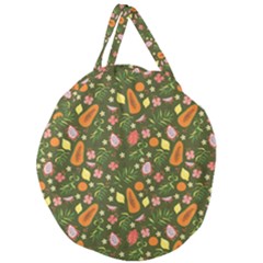 Tropical Fruits Love Giant Round Zipper Tote by designsbymallika