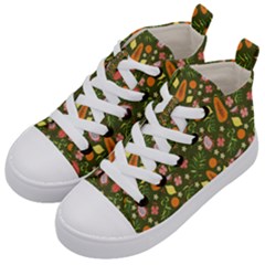 Tropical Fruits Love Kids  Mid-top Canvas Sneakers by designsbymallika