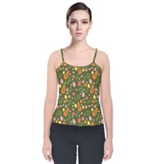 Tropical Fruits Love Velvet Spaghetti Strap Top by designsbymallika