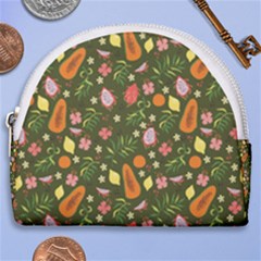 Tropical Fruits Love Horseshoe Style Canvas Pouch by designsbymallika