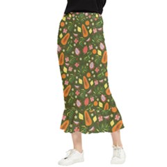 Tropical Fruits Love Maxi Fishtail Chiffon Skirt