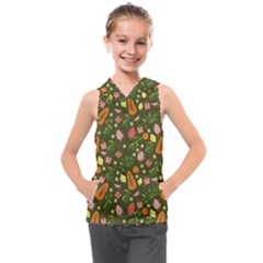 Tropical Fruits Love Kids  Sleeveless Hoodie by designsbymallika