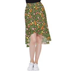 Tropical Fruits Love Frill Hi Low Chiffon Skirt