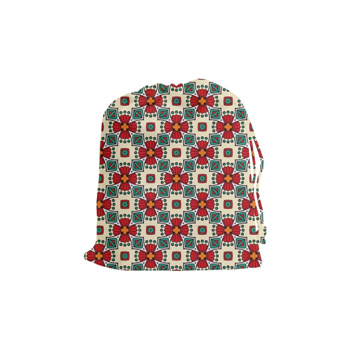 Seamless Red Pattern Drawstring Pouch (Medium)