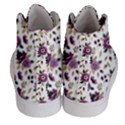 Pretty Dark Magenta Flowers Women s Hi-Top Skate Sneakers View4