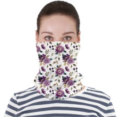 Pretty Dark Magenta Flowers Face Seamless Bandana (adult) by designsbymallika