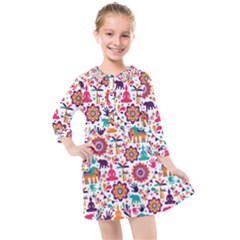 Indian Love Kids  Quarter Sleeve Shirt Dress by designsbymallika