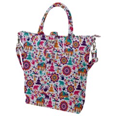 Indian Love Buckle Top Tote Bag by designsbymallika