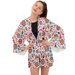 Indian Love Long Sleeve Kimono by designsbymallika