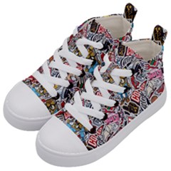 High School Love Kids  Mid-top Canvas Sneakers by designsbymallika