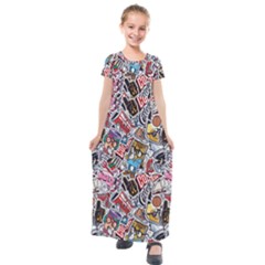 High School Love Kids  Short Sleeve Maxi Dress by designsbymallika