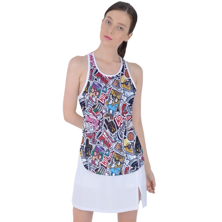 High School Love Racer Back Mesh Tank Top